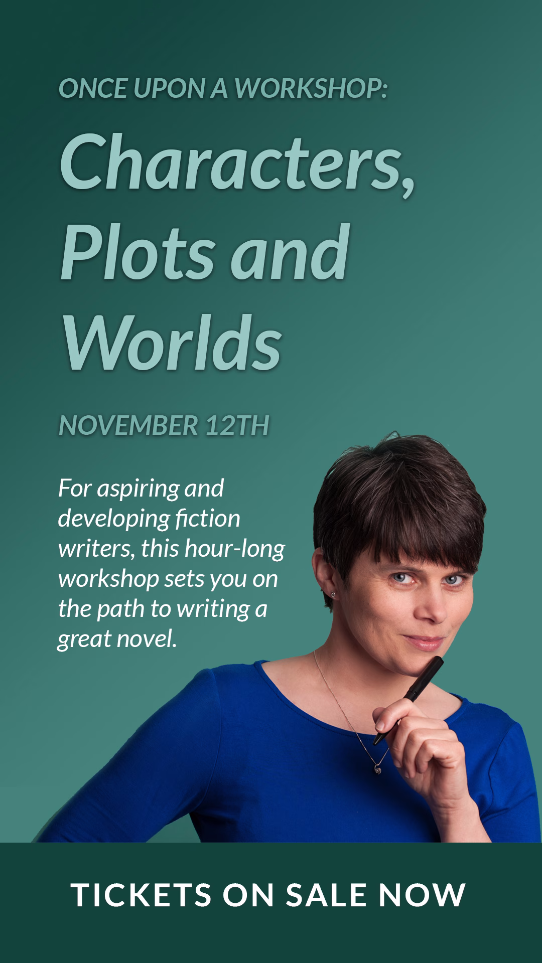 Fiction writing workshop, in Bridgend, South Wales. Characters, Plots and Worlds by Deanne Adams, story coach and mentor.